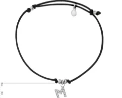 Bransoletka srebrna z cyrkoniami - litera M