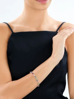 Bransoletka srebrna z cyrkoniami