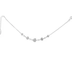 Bransoletka srebrna z cyrkoniami - serca