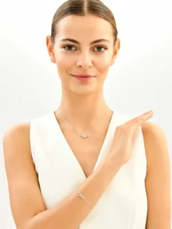 Bransoletka srebrna z cyrkoniami - nieskończoności