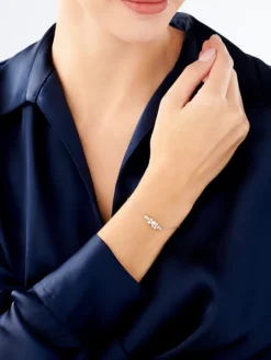 Bransoletka srebrna z perłami i cyrkoniami