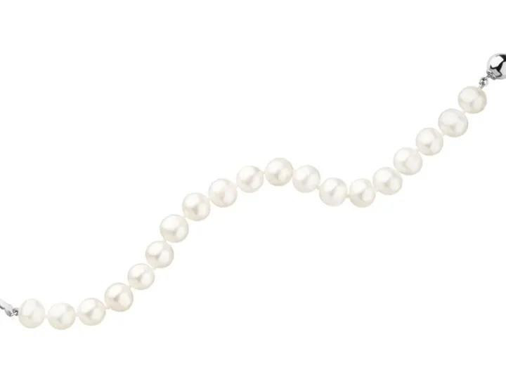 Bransoletka srebrna z perłami