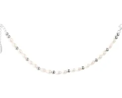 Bransoletka srebrna z perłami - kulki