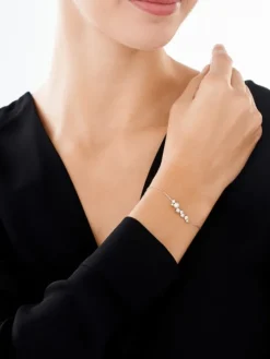 Bransoletka srebrna z perłami i cyrkoniami