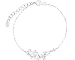 Bransoletka srebrna z perłami i cyrkoniami