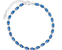 Bransoletka srebrna ze szlifowanym szkłem