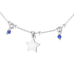 Bransoletka srebrna ze szlifowanym szkłem - gwiazda