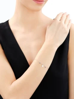 Bransoletka srebrna ze szlifowanym szkłem - gwiazda