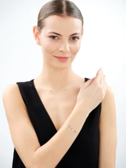 Bransoletka srebrna ze szlifowanym szkłem - gwiazda