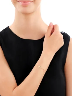 Bransoletka srebrna ze szlifowanym szkłem - serca