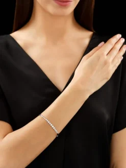 Bransoletka z białego złota z brylantami - 0,95 ct - próba 585