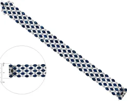 Bransoletka z białego złota z brylantami i szafirami - 18 cm - próba 585