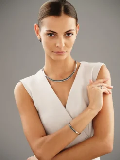 Bransoletka z białego złota z brylantami - 2,93 ct - próba 585