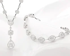 Bransoletka z białego złota z diamentami - 18 cm - 3,09 ct - próba 585