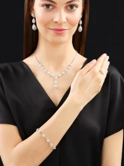 Bransoletka z białego złota z diamentami - 18 cm - 3,09 ct - próba 585