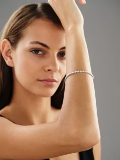 Bransoletka z białego złota z brylantami - 18 cm - 2,46 ct - próba 750