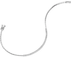 Bransoletka z białego złota z brylantami - 19 cm - 0,14 ct - próba 585