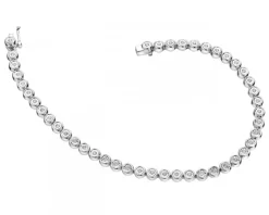 Bransoletka z białego złota z brylantami - 18 cm - 0,55 ct - próba 585