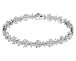 Bransoletka z białego złota z diamentami - 18 cm - 8,85 ct - próba 750