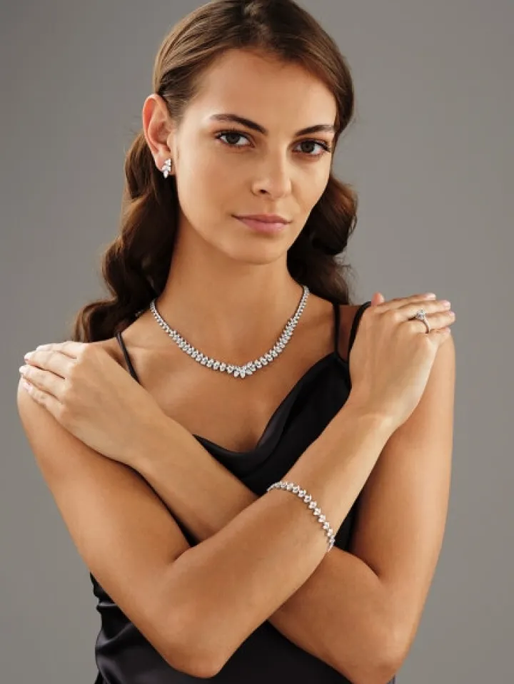 Bransoletka z białego złota z diamentami - 19 cm - 5,24 ct - próba 750