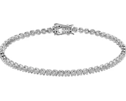 Bransoletka z białego złota z brylantami - 19 cm - 2,07 ct - próba 750
