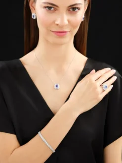 Bransoletka z białego złota z diamentami - 18 cm - 3,00 ct - próba 585