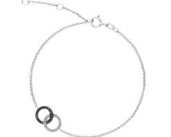 Bransoletka z białego złota z diamentami - 0,10 ct - próba 375