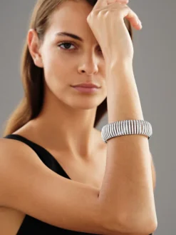 Bransoletka z białego złota z brylantami - 7,48 ct - próba 585