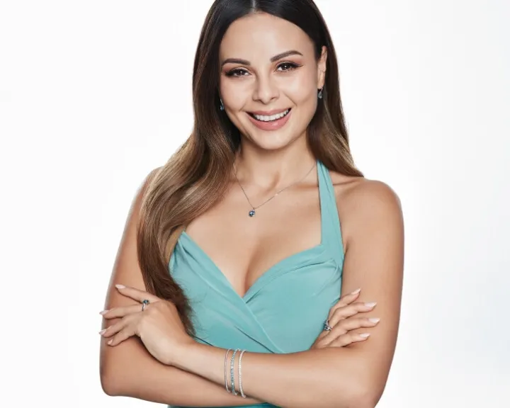 Bransoletka z białego złota z brylantami i topazami London Blue - 18 cm - próba 585