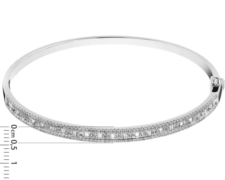 Bransoletka z białego złota z diamentami - 2,22 ct - próba 585