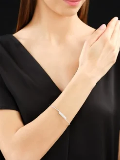 Bransoletka z białego złota z brylantami - 1,00 ct - próba 585