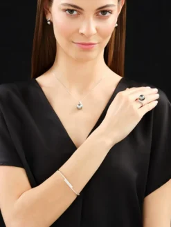 Bransoletka z białego złota z brylantami - 1,00 ct - próba 585