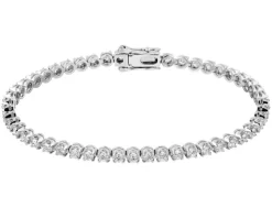 Bransoletka z białego złota z brylantami - 19 cm - 4,25 ct - próba 750