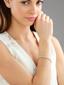 Bransoletka z białego złota z brylantami - 18 cm - 4,14 ct - próba 750