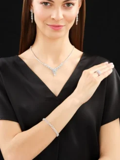 Bransoletka z białego złota z brylantami - 18 cm - 4,14 ct - próba 750