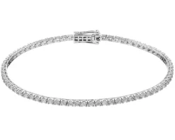 Bransoletka z białego złota z brylantami - 18 cm - 2,00 ct - próba 750