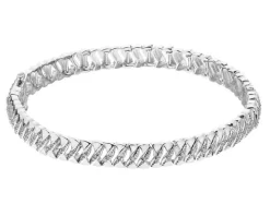 Bransoletka z białego złota z diamentami - 18 cm - 0,50 ct - próba 585