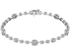 Bransoletka z białego złota z brylantami - 18 cm - 2,56 ct - próba 750