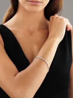 Bransoletka z białego złota z brylantami - 18 cm - 2,00 ct - próba 750