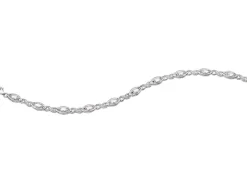 Bransoletka z białego złota z diamentami i topazami białymi - 18 cm - próba 375