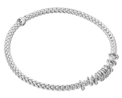 Bransoletka z białego złota z brylantami - 0,15 ct - próba 750