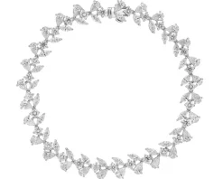 Bransoletka z białego złota z diamentami - 18 cm - 8,15 ct - próba 750
