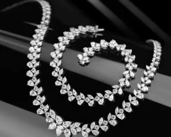 Bransoletka z białego złota z diamentami - 18 cm - 8,15 ct - próba 750