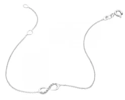 Bransoletka z białego złota z diamentem - nieskończoność - 0,004 ct - próba 585