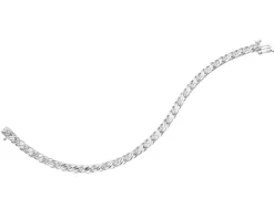 Bransoletka z białego złota z diamentami - 18 cm - 0,35 ct - próba 585