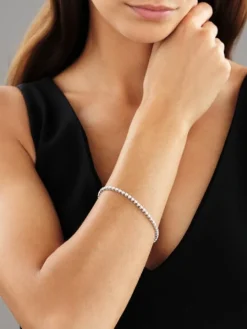 Bransoletka z białego złota z brylantami - 18 cm - 5,00 ct - próba 750