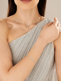 Bransoletka z białego złota z brylantami - 18 cm - 1,75 ct - próba 585