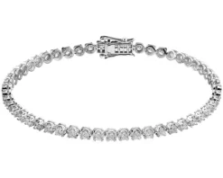 Bransoletka z białego złota z brylantami - 18 cm - 3,00 ct - próba 750