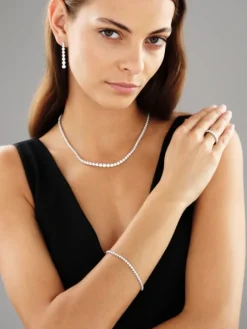 Bransoletka z białego złota z brylantami - 18 cm - 3,00 ct - próba 750