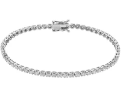 Bransoletka z białego złota z brylantami - 18 cm - 1,00 ct - próba 585